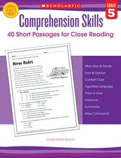 Picture of Comprehension skills gr 5 40 short  passages for close reading