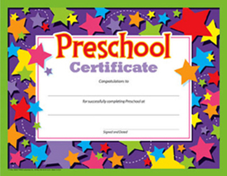 Picture of Preschool certificate 30/pk