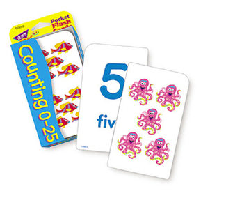 Picture of Pocket flash cards 56-pk 3 x 5  counting 0-25 two-sided cards