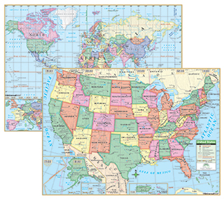 Picture of Us & world primary deskpad maps 5pk