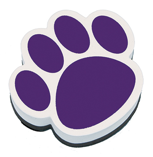 Picture of Magnetic whiteboard eraser purple  paw