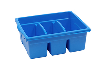 Picture of Leveled reading blue large divided  book tub