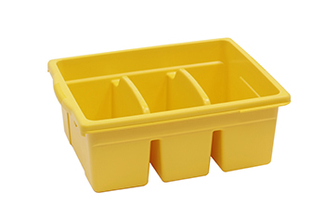 Picture of Leveled reading yellow large  divided book tub
