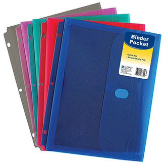 Picture of Binder pocket w/ velcro closure  assorted colors