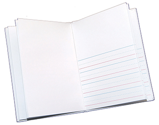 Picture of 8 x 6 blank hardcover books with  primary lines