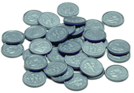 Plastic coins 100 dimes