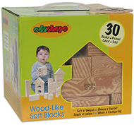 Wood like soft blocks set of 30
