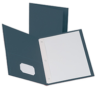 Oxford 25ct dark blue twin pocket  folders with fasteners