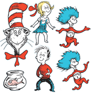 Large dr seuss characters 2-sided  deco kit