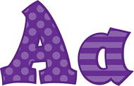 Purple 5in sassy font