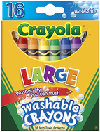 Crayola washable crayons 16ct large  4 x 7/16