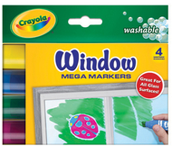 Crayola 4ct window mega markers  washable