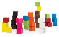 Wooden colored cubes set of 36