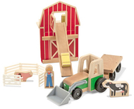 Whittle world 9 piece wooden farm &  tractor set