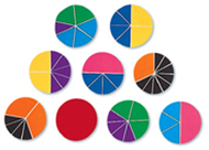 Delx rainbow fraction circles 51/pk