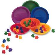 Baby bear sorting set 102 bears 6  colors 6 bowls