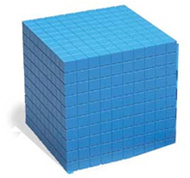 Base ten cube plastic bl 10x10x10cm