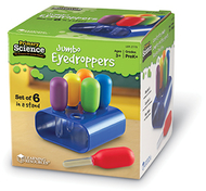 Primary science jumbo eyedroppers  set of 6 in a stand