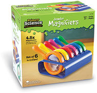 Primary science jumbo magnifiers  set of 6 in a stand