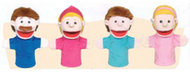 Family bigmouth puppets caucasian  family of 4