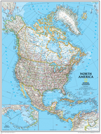 North america wall map 24 x 30