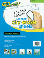 Go write dry erase sheets 30pk  8 1/2 x 11 plain