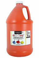 Orange tempera paint gallon