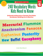 240 vocabulary words kids need to  know gr 6
