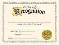 Certificate of recognition 30/pk  classic 8-1/2 x 11