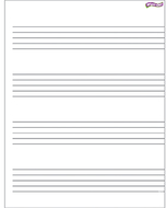 Music staff paper wipe off chart  17x22