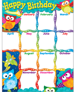 Happy birthday owl stars learning  chart