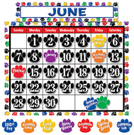 Colorful paw prints calendar bb set