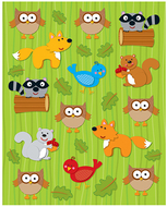 Woodland animals shape stickers  84pk