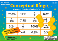 Conceptual bingo convert fraction  decimal percent