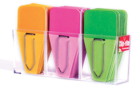 Small solid clip tabs orange pink  green